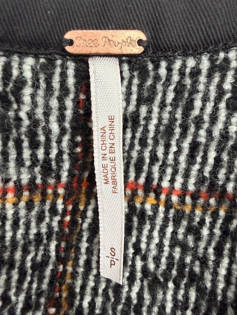 FREE PEOPLE Eisenhower Slouchy Plaid Tweed Jacket Small - Picture 13 of 14